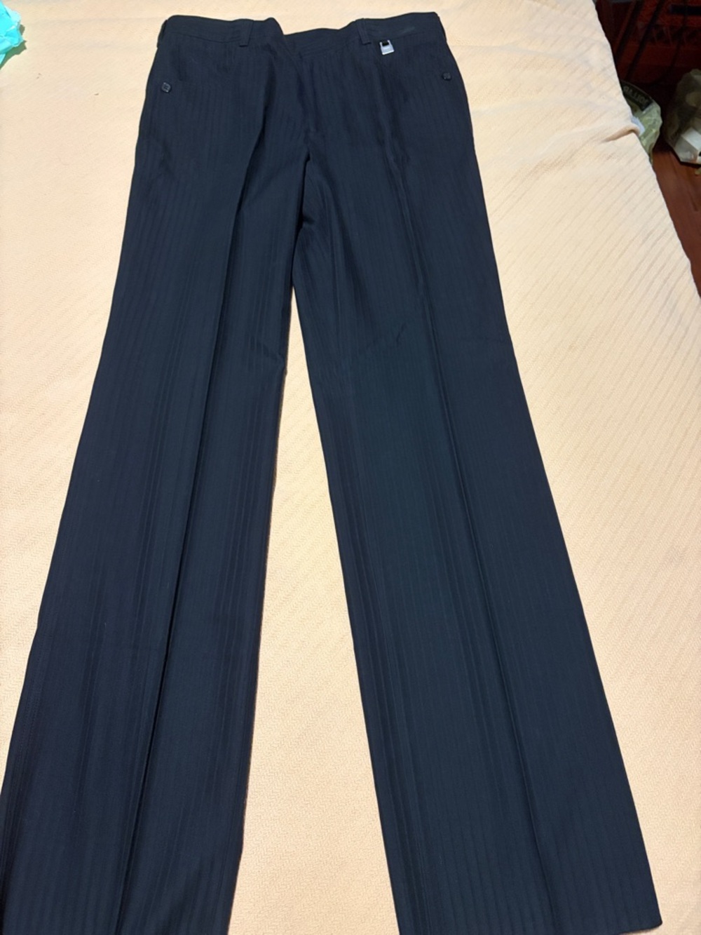 Versace Men's Black tone on tone Pinstripe Dress Pants. 32. NWT